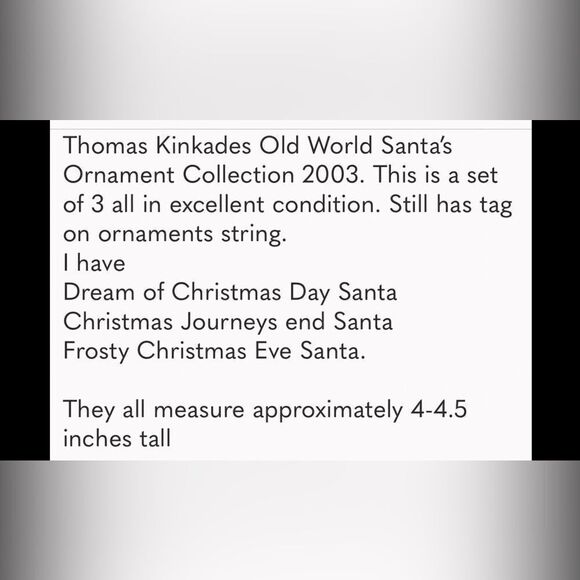 ☃️Thomas Kincaid Set of Three ornament collection from 2003. With original tags. - Picture 2 of 11